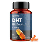 DHT blocker for men bottle with saw palmetto and biotin liquid-filled capsules