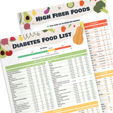 Front cover of laminated diabetes food list and meal planner (2-pack)