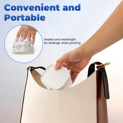 Compact portable denture cleaning case shown in white