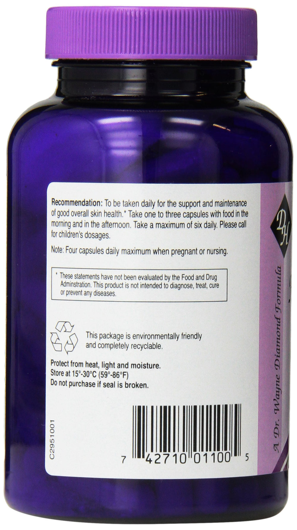 Herpanacine packaging and ingredients