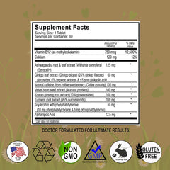 Vegan and gluten-free certification label on DiamondMIND bottle