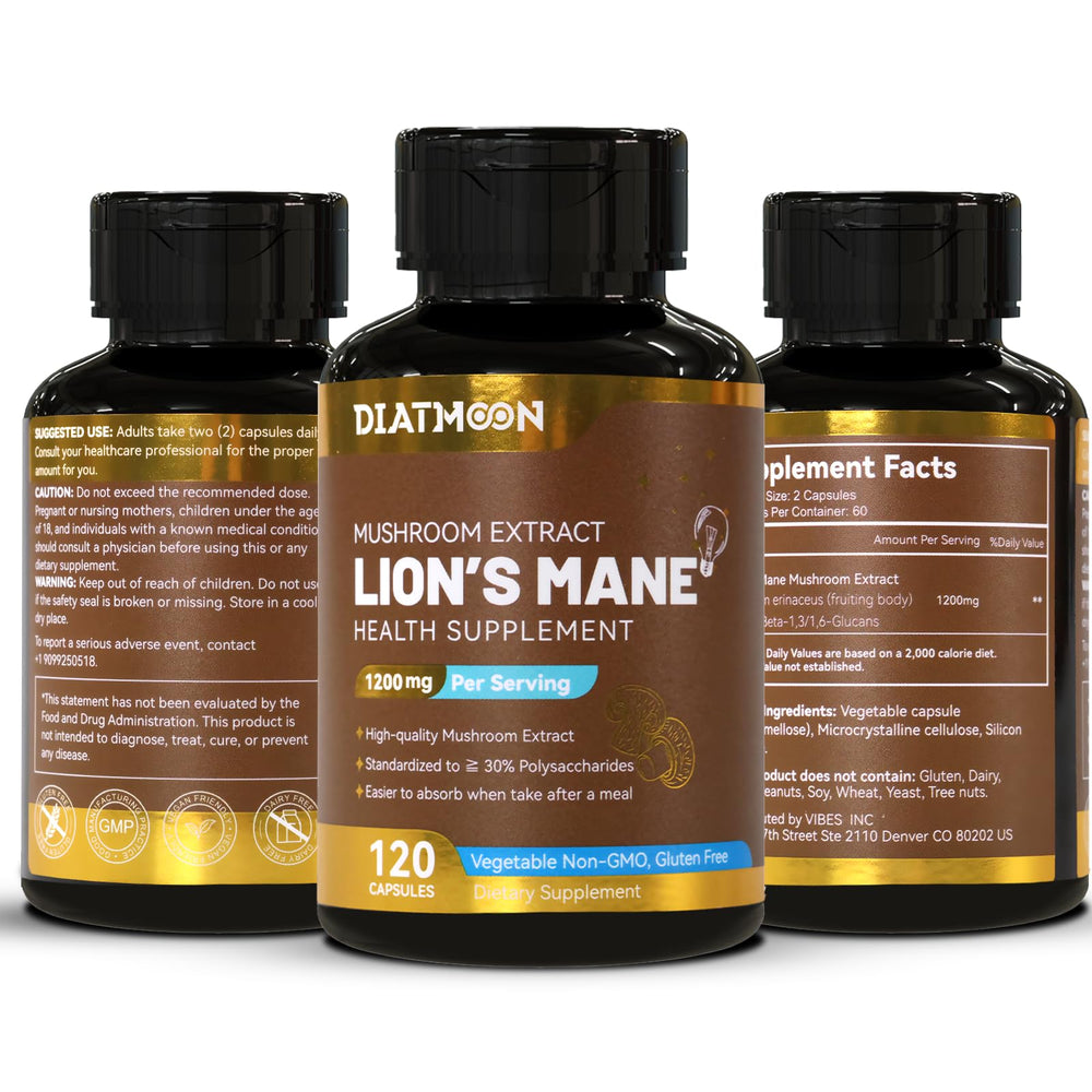 GMP-certified manufacturing label for DIATMOON Lions Mane
