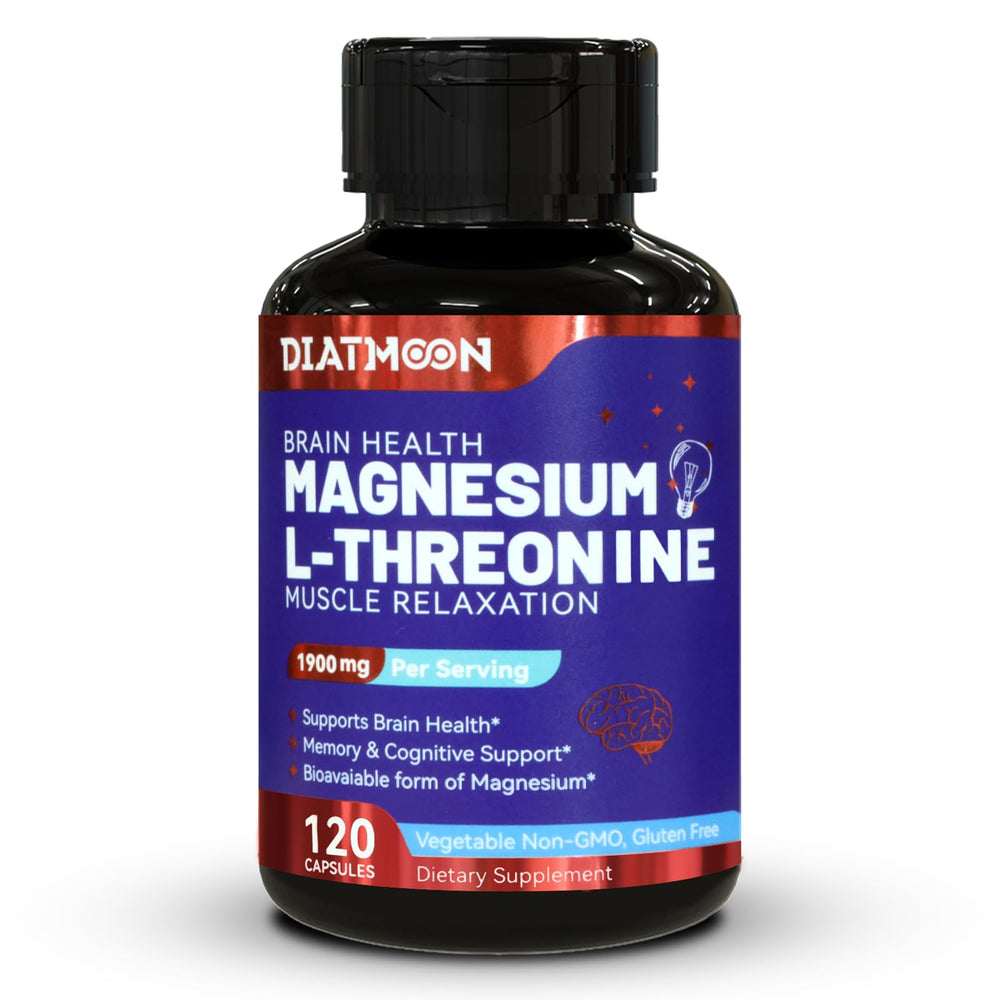 Bottle of DIATMOON Magnesium L-Threonine Capsules with 1900mg per serving
