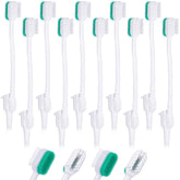 Open packaging showing 10 individually wrapped suction swab toothbrushes