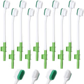 Didaey 10-piece suction toothbrushes in green, 18 cm length, individually wrapped