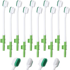 Didaey 10-piece suction toothbrushes in green, 18 cm length, individually wrapped