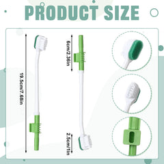 Close-up of suction swab toothbrush showing soft bristles and sponge