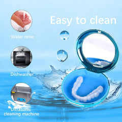 Built-in mirror inside the blue case