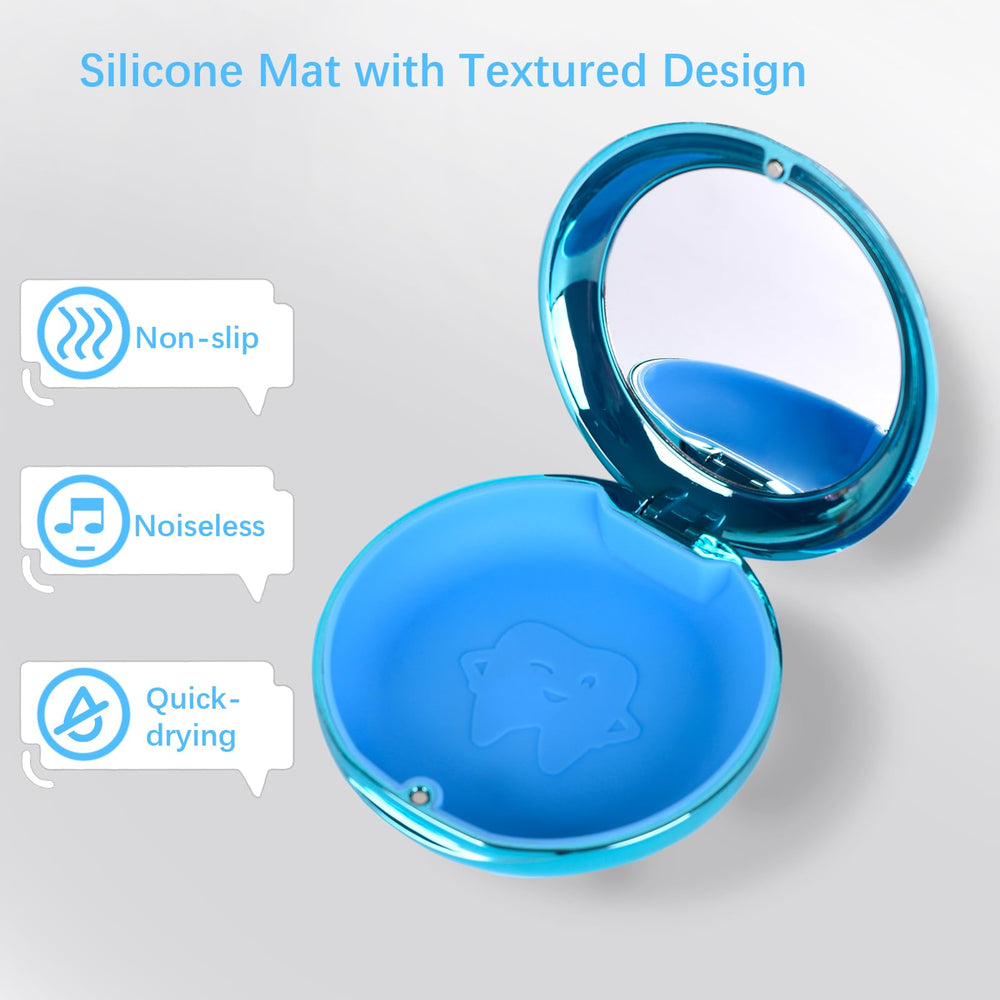 Close-up of the electroplated blue finish