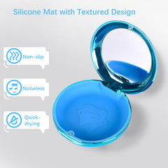 Close-up of the electroplated blue finish