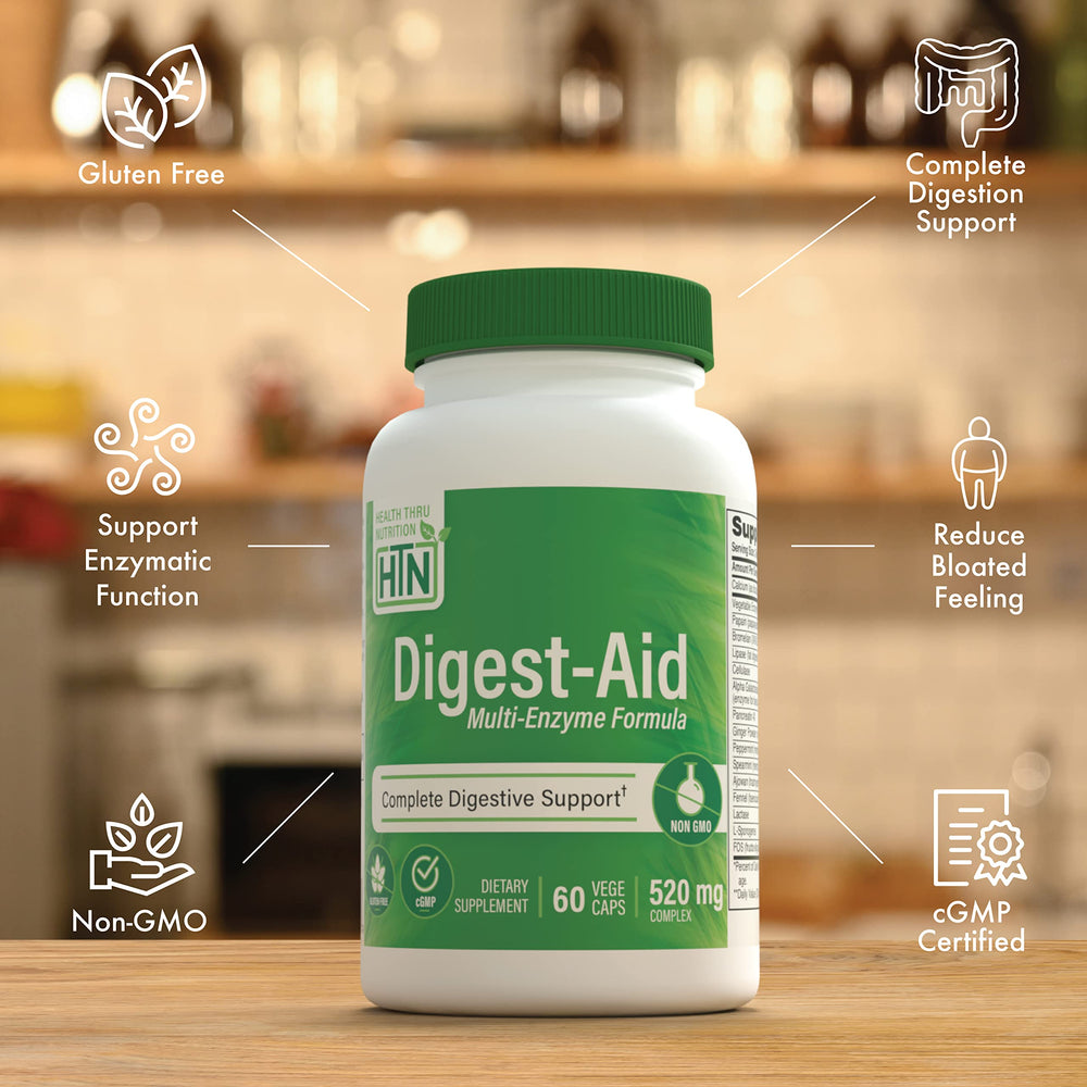 Close-up of Digest-Aid enzyme blend text on the label