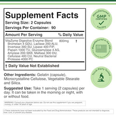 Digestive enzymes capsules close-up