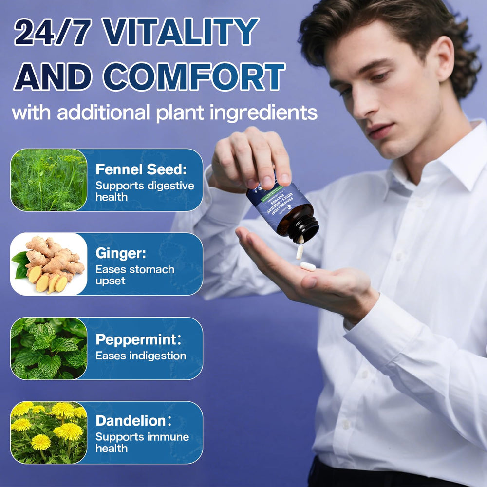 Vegan, non-GMO probiotic label highlighting allergen-free formula