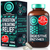 Bottle of digestive enzymes with probiotics and prebiotics
