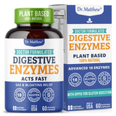 Bottle of digestive enzyme supplement for women and men