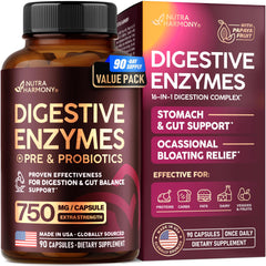 Digestive enzymes bottle with 90 capsules