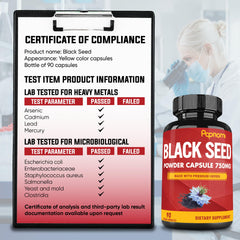 Digestive health benefits shown with black seed capsules