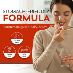 Digestive health concept with gut illustration