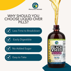 Black seed oil supporting digestive health, immunity and brain function