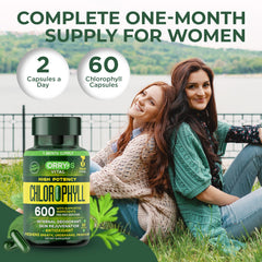 Chlorophyll capsules supporting digestion, breath, and immunity