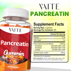 Pancreatin enzyme gummies bottle on a white background