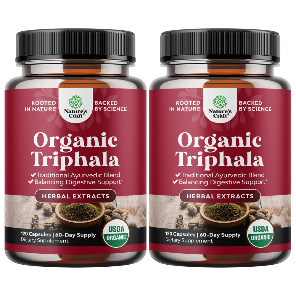 Digestive Triphala Capsules bottle on white background