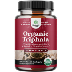 Digestive Triphala Capsules Organic Complex bottle front view