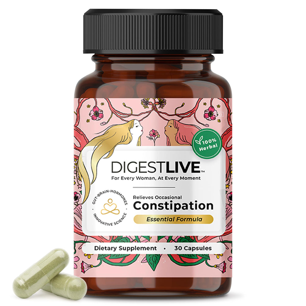 DigestLive Essential Constipation Relief bottle and label