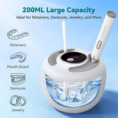 Includes tweezers and cleaning basket for accessories