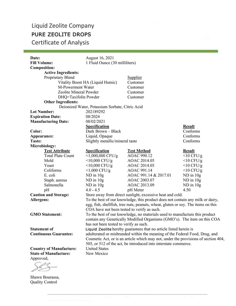 Pouring Pure Zeolite Drops into a glass of water