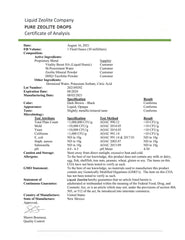 Pouring Pure Zeolite Drops into a glass of water