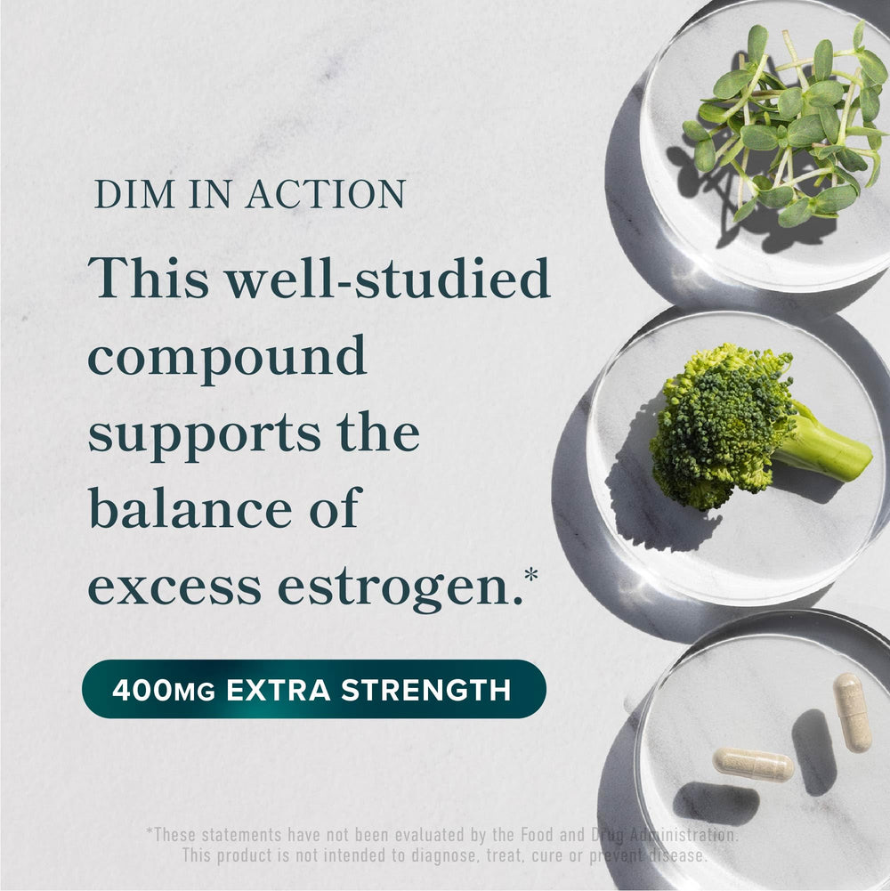DIM 400mg bottle back with supplement facts