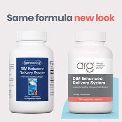 Close-up of Allergy Research Group DIM Enhanced Delivery System packaging
