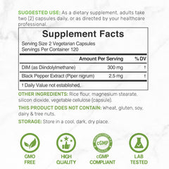 Bottled DIM supplement in a clean product shot