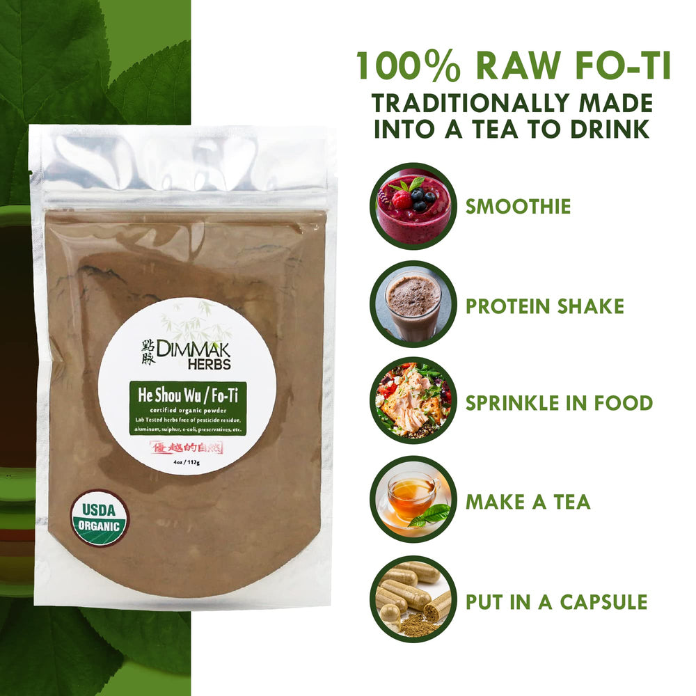 Fo Ti root powder in a smoothie