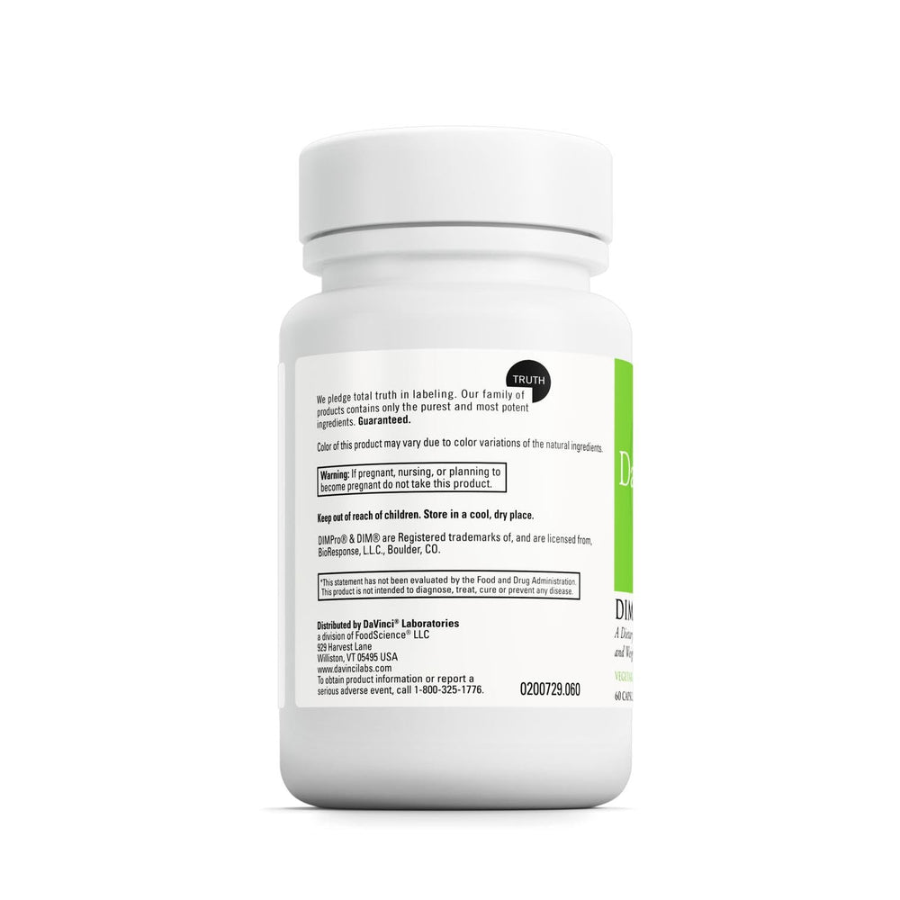 DimPro packaging highlighting vegetarian, soy-free, and gluten-free attributes