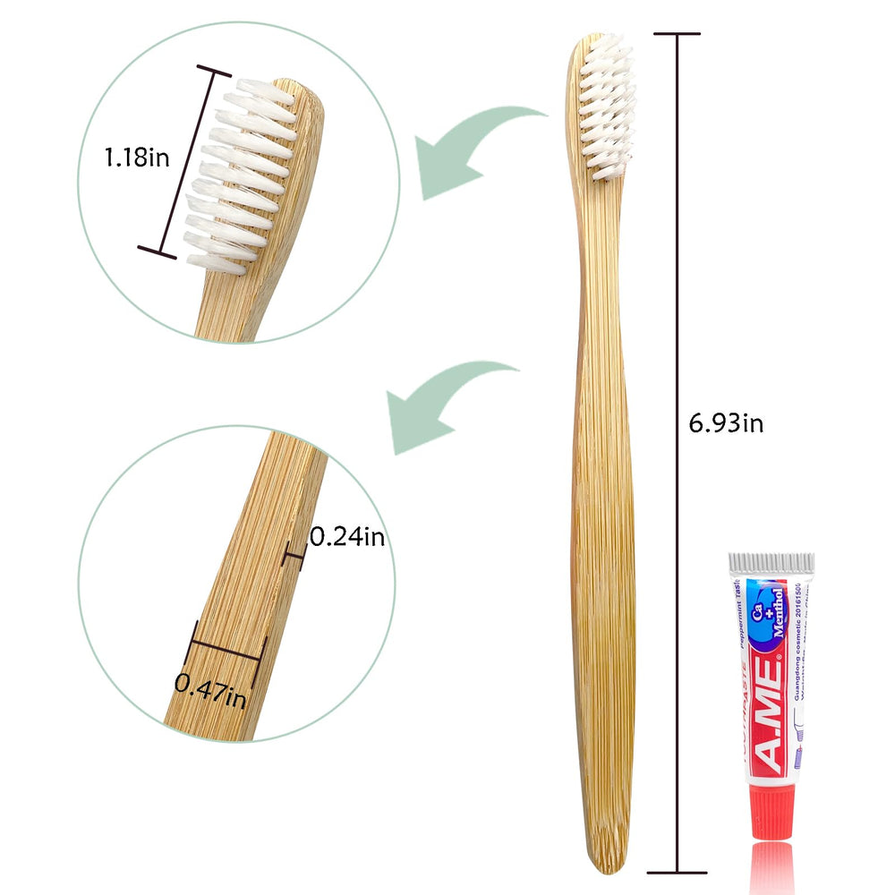6g mini toothpaste tube included with bamboo toothbrush