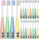 Dingion 24 piece kids toothbrush bulk set in colorful panda design