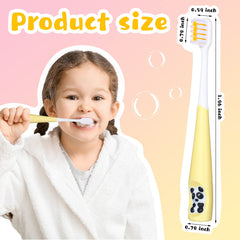 Soft bristles and silicone material close up for kids toothbrush