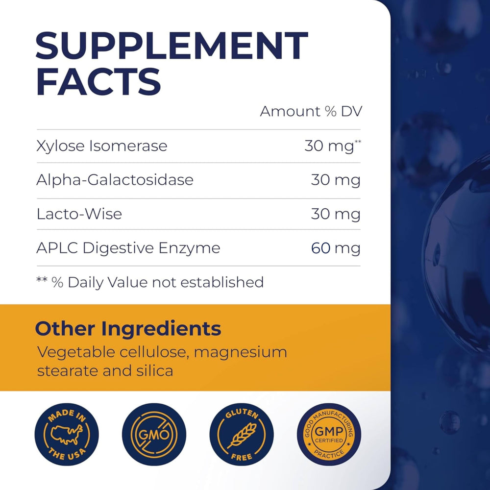 Digestive enzyme capsules close-up