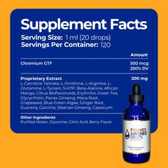 Craving suppression and energy support with Pounds and Inches Drops