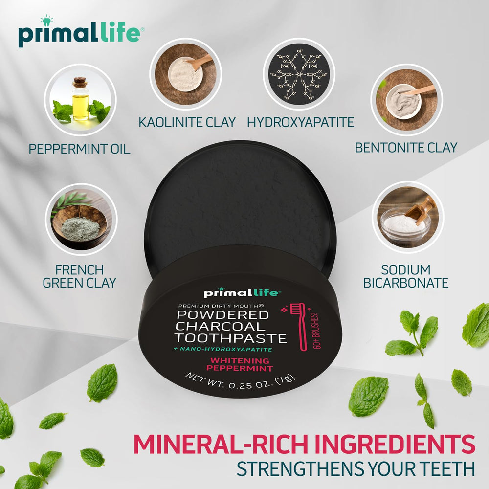 Bentonite and kaolin clay powders used in Dirty Mouth Toothpowder