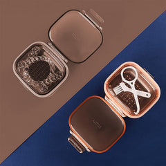 Dishwasher-safe orange retainer case for easy cleaning