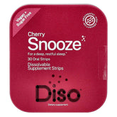 DISO Snooze cherry-flavored fast-dissolving sleep strips, 30-count, vegan and sugar-free