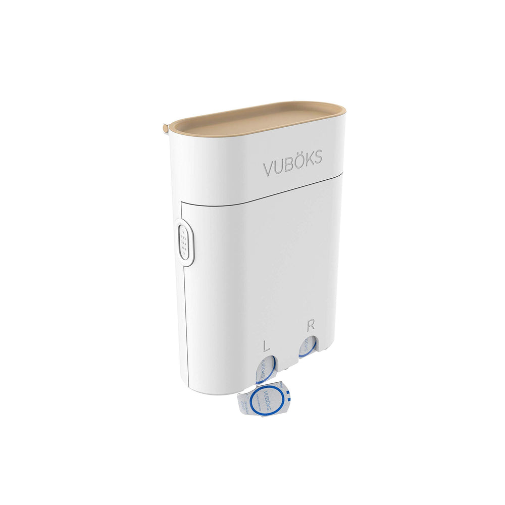 Front view of the dispenser and storage unit for daily contact lenses