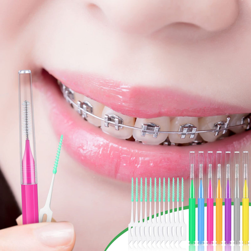 Disposable dental picks and floss tools for braces and oral hygiene