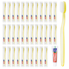 Bulk 60-pack disposable toothbrush with toothpaste, individually wrapped