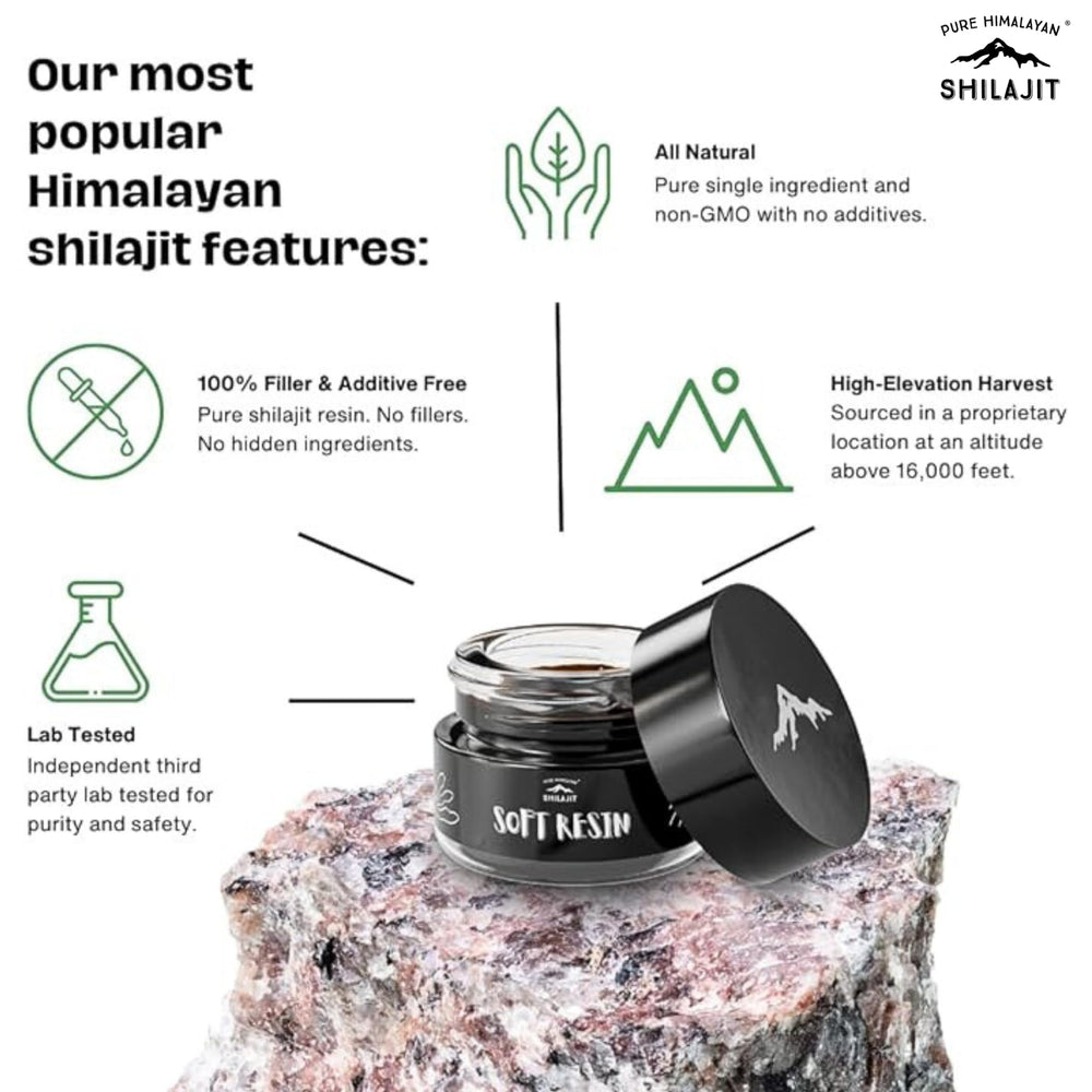 Dissolving pea-sized shilajit resin in warm water
