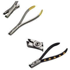Distal end cutter with tungsten carbide inserts and safety hold