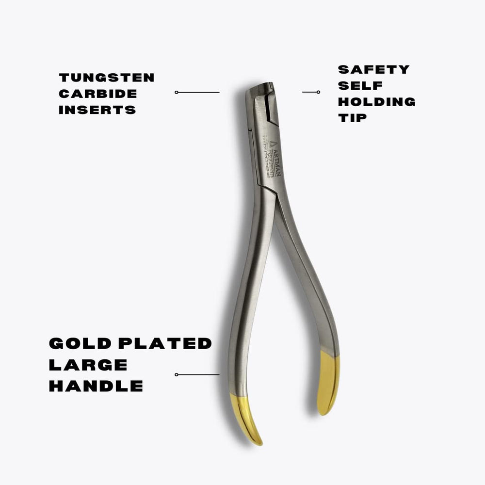 Premium quality dental tool set with safety hold and gold plating